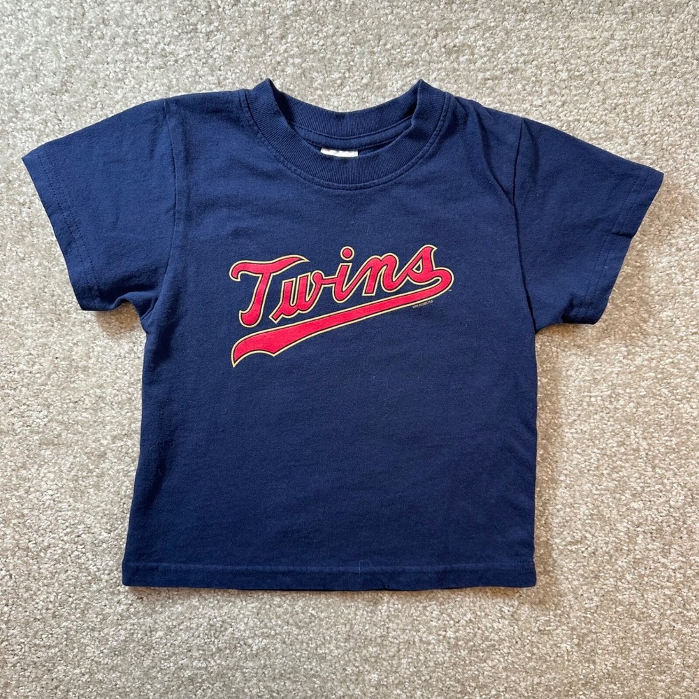 Kiddykats Twins youth‎ size 4T dark blue graphic tee tshirt kids
